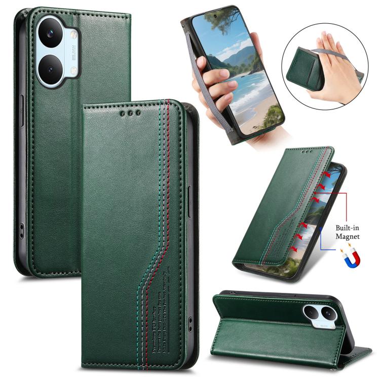 Elastic Wristband Magnetic Suction Leather Phone Case, For Xiaomi Poco X8 Pro Max 5G, For Xiaomi Poco X8 Pro 5G, For Redmi Turbo 5 Max 5G, For Redmi Turbo 5 5G, For Xiaomi 17 Pro Max, For Xiaomi 17 Pro, For Xiaomi 17, For Xiaomi Poco M7 4G 169mm       ...