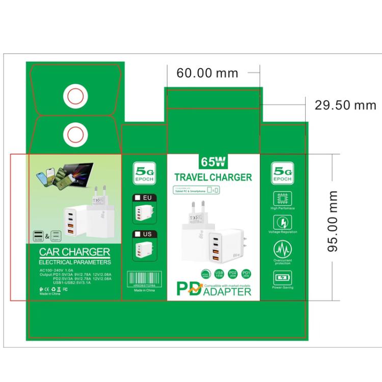 TE-PD44 Dual USB-A Dual Type-C 4-port Mobile Phone Charger