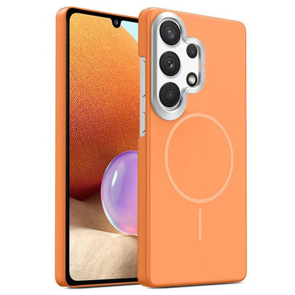 Gold Armor PC Thin Circle MagSafe Shockproof Phone Case, For Samsung Galaxy A33 5G, For Samsung Galaxy A13 4G, For Samsung Galaxy S22 Ultra 5G, For Samsung Galaxy A32 4G, For Samsung Galaxy A52 5G, For Samsung Galaxy A15 4G / 5G                        ...