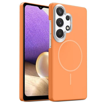 Gold Armor PC Thin Circle MagSafe Shockproof Phone Case, For Samsung Galaxy A33 5G, For Samsung Galaxy A13 4G, For Samsung Galaxy S22 Ultra 5G, For Samsung Galaxy A32 4G, For Samsung Galaxy A52 5G, For Samsung Galaxy A15 4G / 5G                        ...