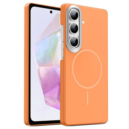 Gold Armor PC Thin Circle MagSafe Shockproof Phone Case, For Samsung Galaxy S25+ 5G, For Samsung Galaxy S25 Ultra 5G, For Samsung Galaxy A16 5G, For Samsung Galaxy A06 4G, For Samsung Galaxy S24 FE 5G, For Samsung Galaxy A55 5G, For Samsung Galaxy A35 ...