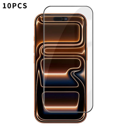 10pcs Kalebol High-Aluminum Screen-Printed Full-Coverage Anti-Fingerprint Black-Bordered HD Tempered Glass Film, For iPhone 18 Pro, For iPhone 18 Pro Max, For iPhone 17 Pro Max, For iPhone 17 Pro, For iPhone 17, For iPhone Air, For iPhone 16 Pro Max   ...