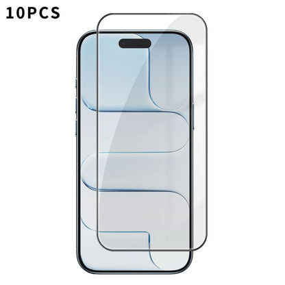 10pcs Kalebol High-Aluminum Screen-Printed Full-Coverage Anti-Fingerprint Black-Bordered HD Tempered Glass Film, For iPhone 18 Pro, For iPhone 18 Pro Max, For iPhone 17 Pro Max, For iPhone 17 Pro, For iPhone 17, For iPhone Air, For iPhone 16 Pro Max   ...