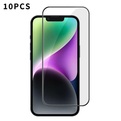 10pcs Kalebol High-Aluminum Screen-Printed Full-Coverage Anti-Fingerprint Black-Bordered HD Tempered Glass Film, For iPhone 18 Pro, For iPhone 18 Pro Max, For iPhone 17 Pro Max, For iPhone 17 Pro, For iPhone 17, For iPhone Air, For iPhone 16 Pro Max   ...