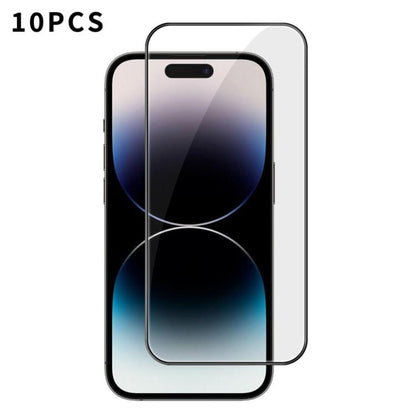 10pcs Kalebol High-Aluminum Screen-Printed Full-Coverage Anti-Fingerprint Black-Bordered HD Tempered Glass Film, For iPhone 18 Pro, For iPhone 18 Pro Max, For iPhone 17 Pro Max, For iPhone 17 Pro, For iPhone 17, For iPhone Air, For iPhone 16 Pro Max   ...