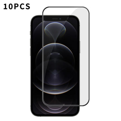 10pcs Kalebol High-Aluminum Screen-Printed Full-Coverage Anti-Fingerprint Black-Bordered HD Tempered Glass Film, For iPhone 18 Pro, For iPhone 18 Pro Max, For iPhone 17 Pro Max, For iPhone 17 Pro, For iPhone 17, For iPhone Air, For iPhone 16 Pro Max   ...
