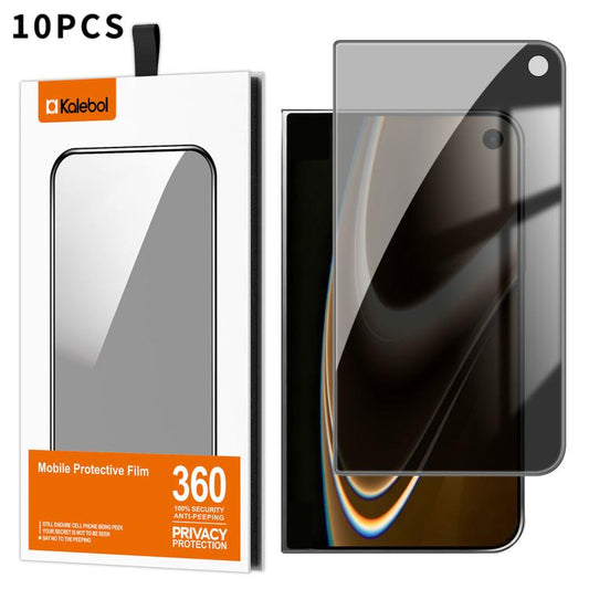 10pcs Kalebol High-Aluminum Screen-Printed Full-Coverage Black-Border Privacy Tempered Glass Film, For iPhone Fold Outer Screen, For iPhone 18, For iPhone 18 Pro, For iPhone 18 Pro Max, For iPhone 17 Pro Max, For iPhone 17 Pro, For iPhone 17           ...