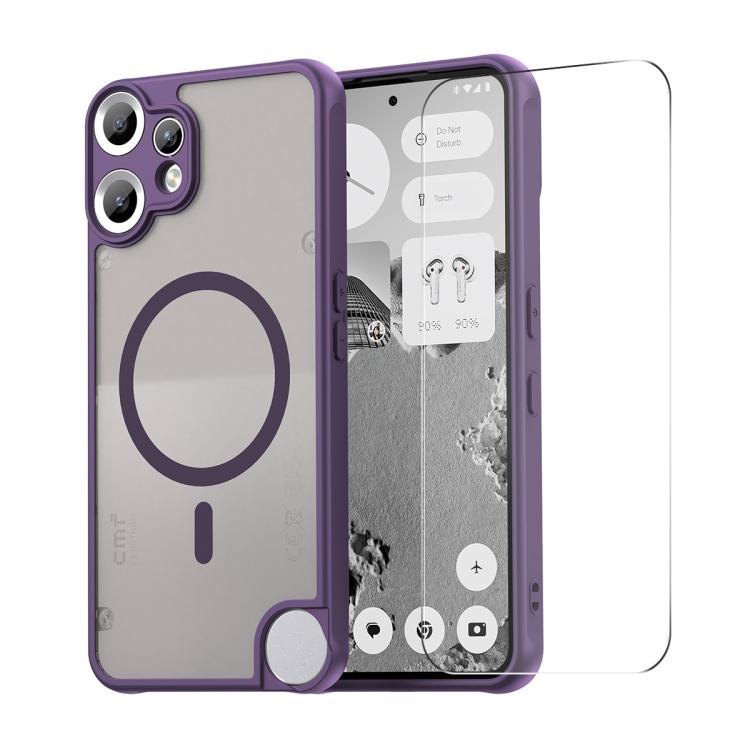 ENKAY Hat-Prince MagSafe Matte Translucent Shockproof Phone Case with Large Arc Edge Film, For Nothing Phone 4a Pro, For Nothing Phone 4a, For Nothing Phone 3a Lite, For Nothing CMF Phone 2 Pro