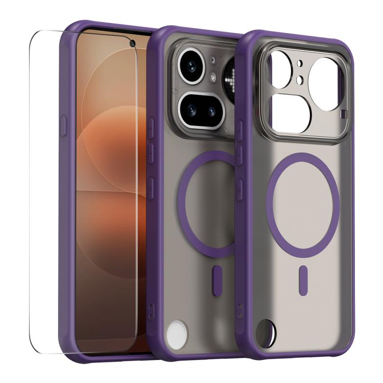 ENKAY Hat-Prince MagSafe Matte Translucent Shockproof Phone Case with Large Arc Edge Film, For Nothing Phone 4a Pro, For Nothing Phone 4a, For Nothing Phone 3a Lite, For Nothing CMF Phone 2 Pro