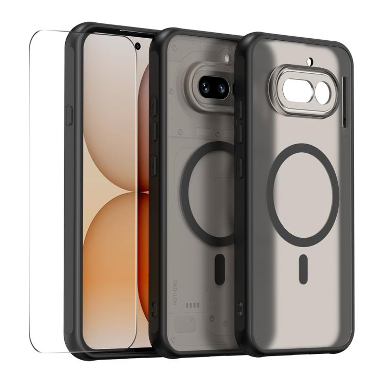 ENKAY Hat-Prince MagSafe Matte Translucent Shockproof Phone Case with Large Arc Edge Film, For Nothing Phone 4a Pro, For Nothing Phone 4a, For Nothing Phone 3a Lite, For Nothing CMF Phone 2 Pro