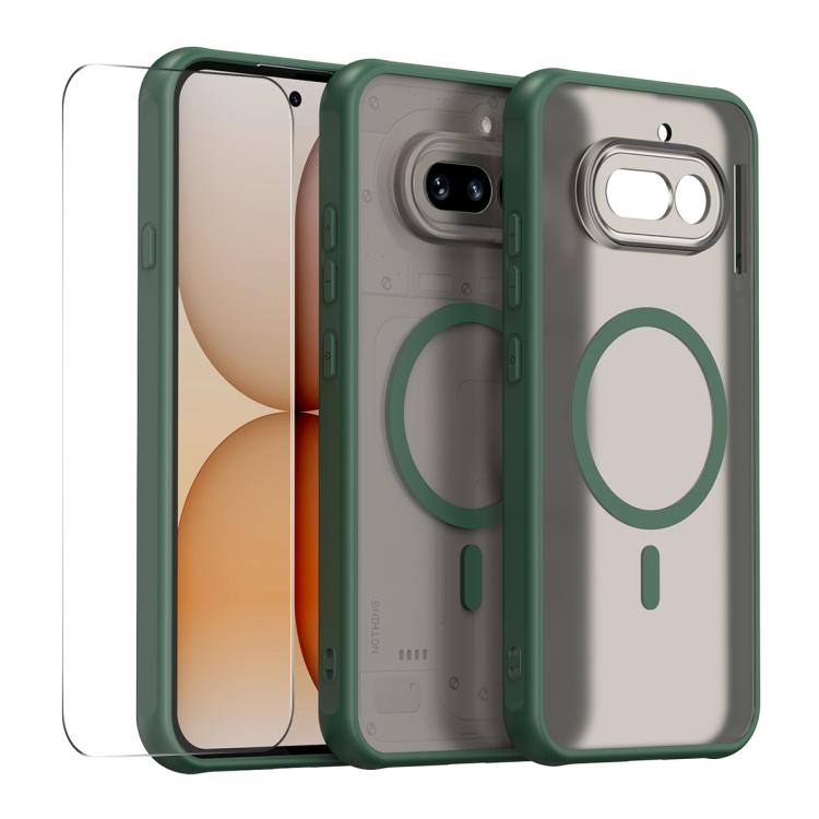 ENKAY Hat-Prince MagSafe Matte Translucent Shockproof Phone Case with Large Arc Edge Film, For Nothing Phone 4a Pro, For Nothing Phone 4a, For Nothing Phone 3a Lite, For Nothing CMF Phone 2 Pro