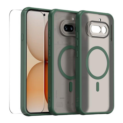 ENKAY Hat-Prince MagSafe Matte Translucent Shockproof Phone Case with Large Arc Edge Film, For Nothing Phone 4a Pro, For Nothing Phone 4a, For Nothing Phone 3a Lite, For Nothing CMF Phone 2 Pro