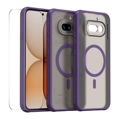 ENKAY Hat-Prince MagSafe Matte Translucent Shockproof Phone Case with Large Arc Edge Film, For Nothing Phone 4a Pro, For Nothing Phone 4a, For Nothing Phone 3a Lite, For Nothing CMF Phone 2 Pro