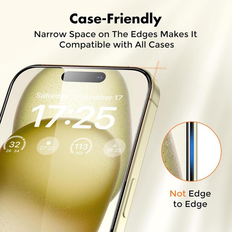 Kalebol 10pcs High-Aluminum Semi-Screen Anti-Fingerprint HD Tempered Glass Film, For iPhone 18 Pro, For iPhone 18 Pro Max, For iPhone 17 Pro Max, For iPhone 17 Pro, For iPhone 17, For iPhone Air, For iPhone 16 Pro Max, For iPhone 16 Pro                ...