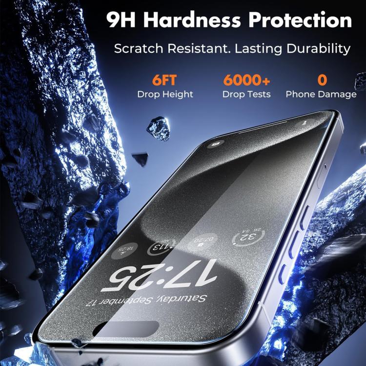 Kalebol 10pcs High-Aluminum Semi-Screen Anti-Fingerprint HD Tempered Glass Film, For iPhone 18 Pro, For iPhone 18 Pro Max, For iPhone 17 Pro Max, For iPhone 17 Pro, For iPhone 17, For iPhone Air, For iPhone 16 Pro Max, For iPhone 16 Pro                ...