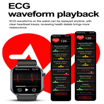 ET572 2.0 inch Color Screen Smart Watch Silicone Strap, Support Supports Health Monitoring / ECG