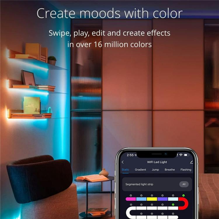 LXDC042 APP Controlled Smart LED String Lights Christmas Party Decoration Lights, 5M 50 LEDs, 10M 100 LEDs, 15M 150 LEDs, 20M 200 LEDs