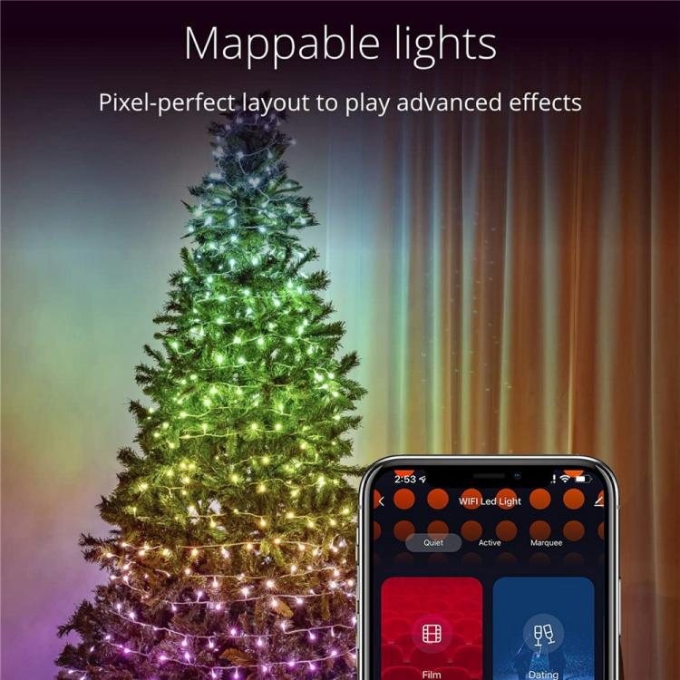LXDC042 APP Controlled Smart LED String Lights Christmas Party Decoration Lights, 5M 50 LEDs, 10M 100 LEDs, 15M 150 LEDs, 20M 200 LEDs