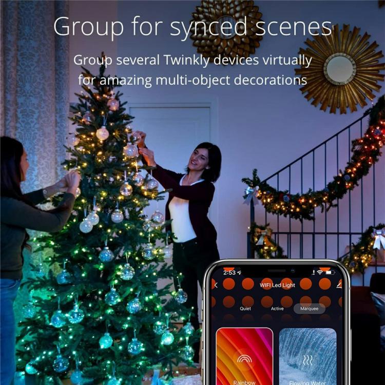 LXDC042 APP Controlled Smart LED String Lights Christmas Party Decoration Lights, 5M 50 LEDs, 10M 100 LEDs, 15M 150 LEDs, 20M 200 LEDs