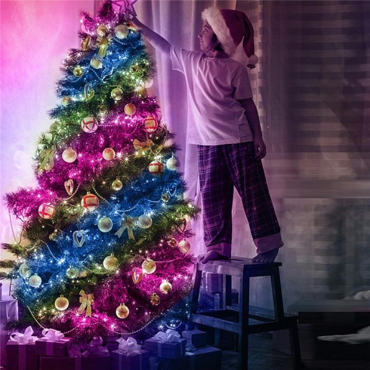 LXDC042 APP Controlled Smart LED String Lights Christmas Party Decoration Lights, 5M 50 LEDs, 10M 100 LEDs, 15M 150 LEDs, 20M 200 LEDs