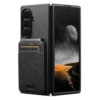 Suteni H02 Leather Wallet Stand Back Phone Case, For Galaxy Z Fold8 Ultra, For Galaxy Z Fold7, For Galaxy Z Fold6, For Galaxy Z Fold5