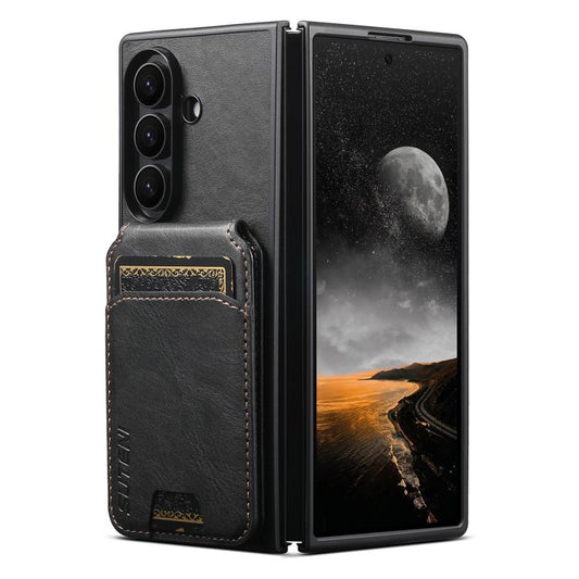Suteni H02 Leather Wallet Stand Back Phone Case, For Galaxy Z Fold8 Ultra, For Galaxy Z Fold7, For Galaxy Z Fold6, For Galaxy Z Fold5
