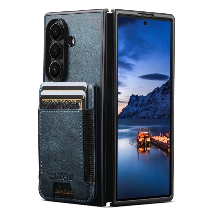 Suteni H03 Oil Wax Leather Wallet Stand Back Phone Case, For Galaxy Z Fold8 Ultra 5G, For Galaxy Z Fold7 5G, For Galaxy Z Fold6, For Galaxy Z Fold5