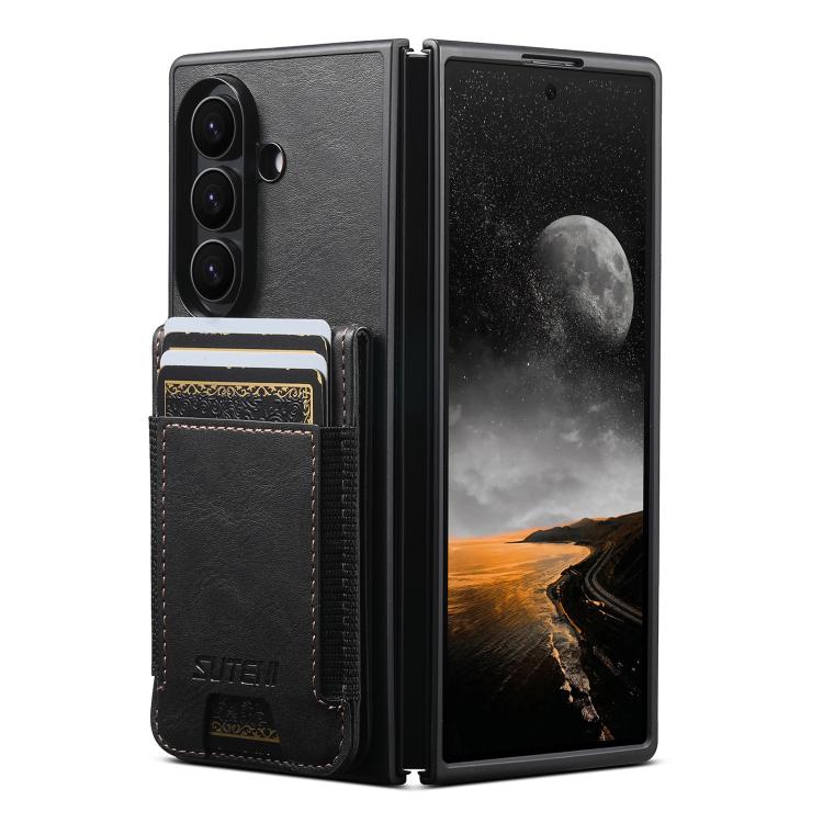 Suteni H03 Oil Wax Leather Wallet Stand Back Phone Case, For Galaxy Z Fold8 Ultra 5G, For Galaxy Z Fold7 5G, For Galaxy Z Fold6, For Galaxy Z Fold5