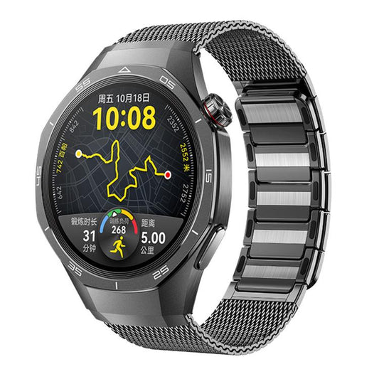 Magnetic Woven I-Shaped Stainless Steel Watch Band, For Huawei Watch GT 5 Pro 46mm