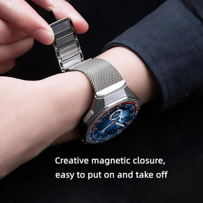 Magnetic Woven I-Shaped Stainless Steel Watch Band, For Huawei Watch GT 5 Pro 46mm