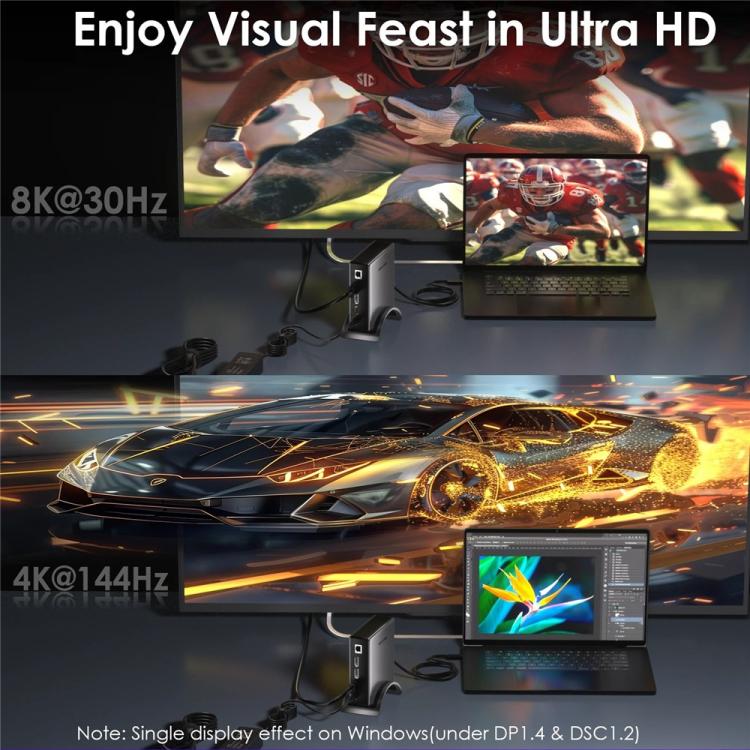 WAVLINK UMD27PRO Support 8K 30Hz 4K 144Hz 140W HUB Docking Station