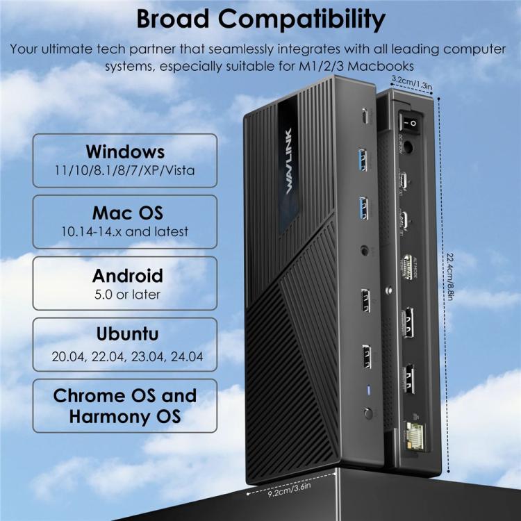 WAVLINK UG69PD27 USB-C KVM Exchanger Hub Adapter DisplayLink 4K Monitor Docking Station