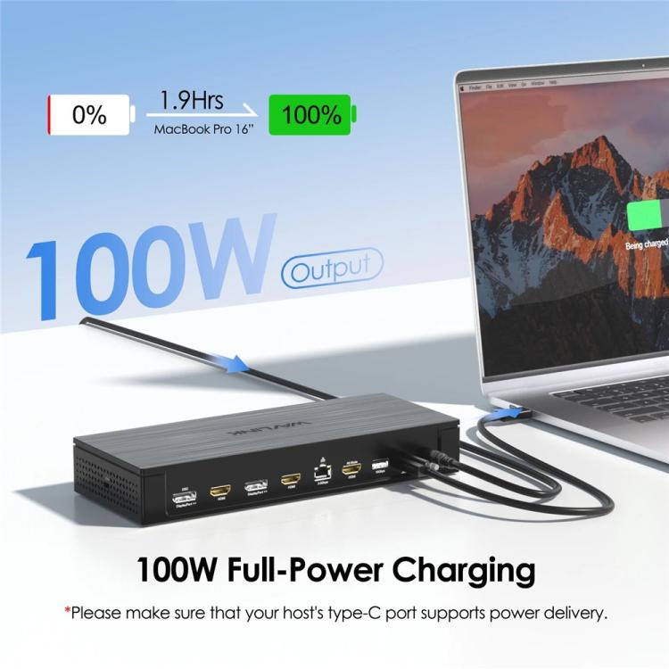 WAVLINK UG75PD5-3H2D2 For Mac M1 / M2 / M3 / M4 / Windows DisplayLink-7400 Docking Station