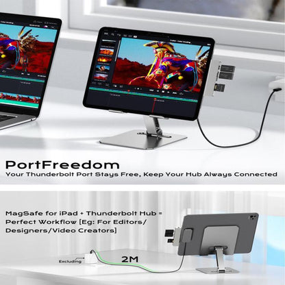 For iPad Pro 13 2025 Fast Charging Smart PIN Magnetic Charger Wireless Charging Pad with Type-C Cable, For iPad Pro 13 2025