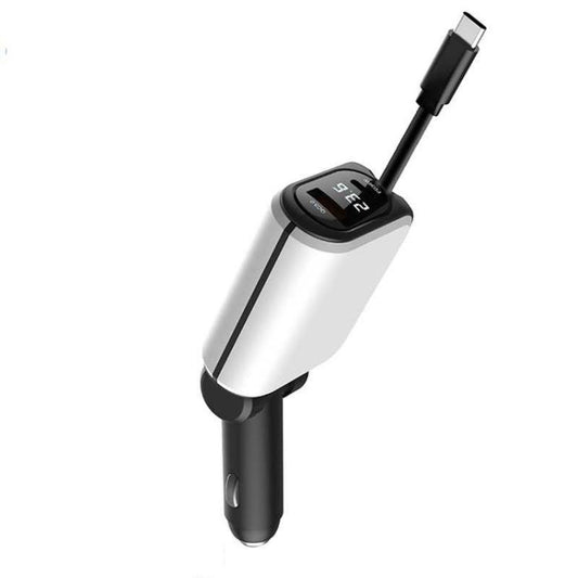 Chargeur de voiture rapide A25 QC3.0 / PD36W avec câble, A25 (blanc), A25 (noir), A25 (gris)