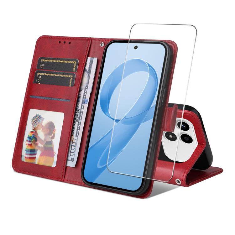 ENKAY Card Wallet Calf Texture Leather Phone Case with 0.18mm High Aluminum-silicon Glass Film, For Xiaomi 17T Pro, For Xiaomi 17T, For Xiaomi Poco X8 Pro Max 5G, For Xiaomi Poco X8 Pro 5G, For Xiaomi 17 Ultra, For Xiaomi 17 Pro Max, For Xiaomi 17 Pro ...