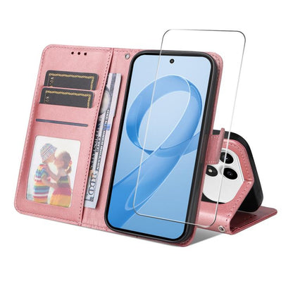 ENKAY Card Wallet Calf Texture Leather Phone Case with 0.18mm High Aluminum-silicon Glass Film, For Xiaomi 17T Pro, For Xiaomi 17T, For Xiaomi Poco X8 Pro Max 5G, For Xiaomi Poco X8 Pro 5G, For Xiaomi 17 Ultra, For Xiaomi 17 Pro Max, For Xiaomi 17 Pro ...