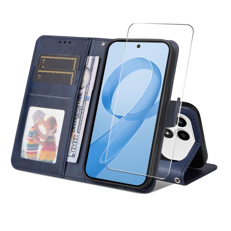 ENKAY Card Wallet Calf Texture Leather Phone Case with 0.18mm High Aluminum-silicon Glass Film, For Xiaomi 17T Pro, For Xiaomi 17T, For Xiaomi Poco X8 Pro Max 5G, For Xiaomi Poco X8 Pro 5G, For Xiaomi 17 Ultra, For Xiaomi 17 Pro Max, For Xiaomi 17 Pro ...