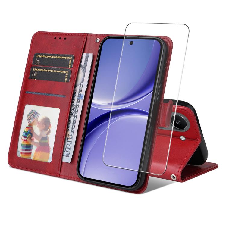 ENKAY Card Wallet Calf Texture Leather Phone Case with 0.18mm High Aluminum-silicon Glass Film, For Xiaomi 17T Pro, For Xiaomi 17T, For Xiaomi Poco X8 Pro Max 5G, For Xiaomi Poco X8 Pro 5G, For Xiaomi 17 Ultra, For Xiaomi 17 Pro Max, For Xiaomi 17 Pro ...