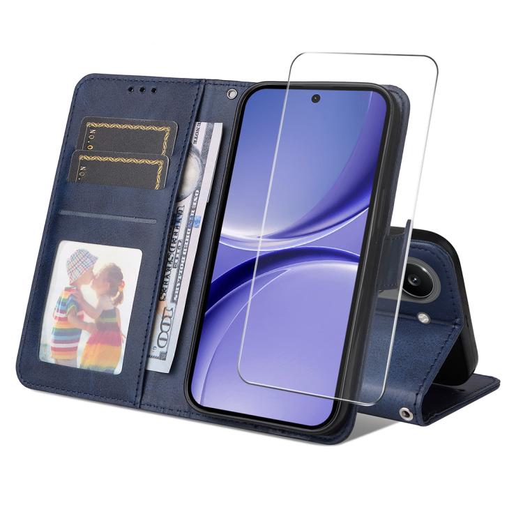 ENKAY Card Wallet Calf Texture Leather Phone Case with 0.18mm High Aluminum-silicon Glass Film, For Xiaomi 17T Pro, For Xiaomi 17T, For Xiaomi Poco X8 Pro Max 5G, For Xiaomi Poco X8 Pro 5G, For Xiaomi 17 Ultra, For Xiaomi 17 Pro Max, For Xiaomi 17 Pro ...