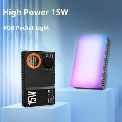 VLOGLITE K15RGB Photography Studio Camera Lamp 15W Full Color Fill Light RGB LED Video Light, K15RGB