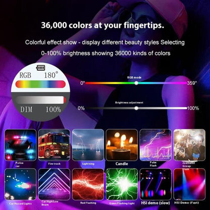 VLOGLITE K15RGB Photography Studio Camera Lamp 15W Full Color Fill Light RGB LED Video Light, K15RGB