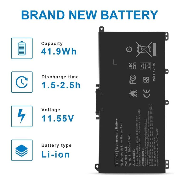 Remplacement de batterie d'ordinateur portable pour HP Pavilion 14 15 17 15-CS 15-DA 15-DB 15-DW Series, HT03XL