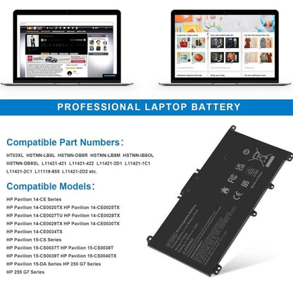 Remplacement de batterie d'ordinateur portable pour HP Pavilion 14 15 17 15-CS 15-DA 15-DB 15-DW Series, HT03XL