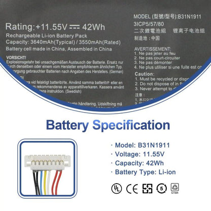 Laptop Battery for ASUS V4050F ADOL14FQC/14EQ/EA, B31N1911