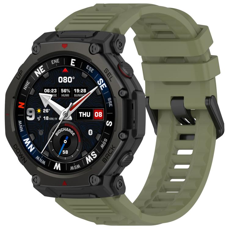 Quick Release Buckle Sport Silicone Watch Band, For Amazfit T-Rex 3 Pro 48mm