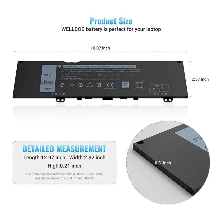 Laptop Battery For Dell Inspiron 5370 13-7370 7380 7373 P87G F62G0, F62G0