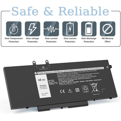 Laptop Battery for Dell Latitude 5401 5410 5411 5501 5510 5511 Precision 3541 3551, 3HWPP 15.2V 68Wh