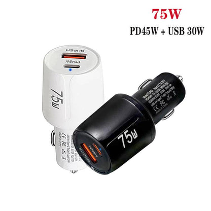 TE-P63 PD45W USB-C+USB 3.0 Multi Compatibility Protocol Car Charger, TE-P63