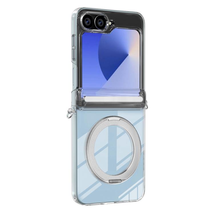 Aluminum Alloy Holder MagSafe Crystal Hinge Phone Case, For Galaxy Z Flip 8 5G, For Galaxy Z Fold7, For Galaxy Flip7 5G, For Galaxy Z Fold6, For Galaxy Z Fold5, For Galaxy Z Flip5 /6 /7 FE